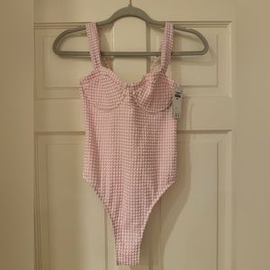 Pink gingham one piece. NWT.